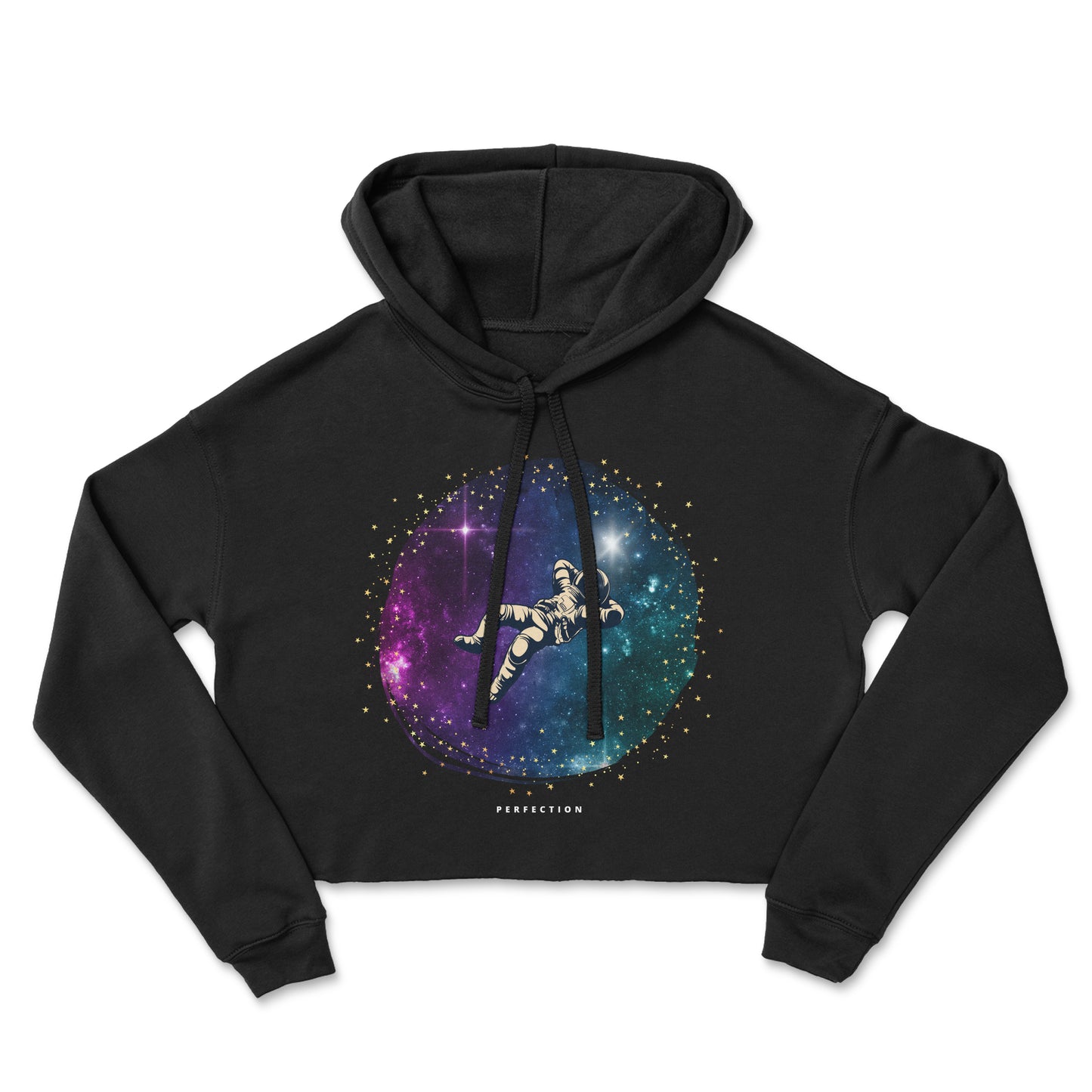 space print croptop hoodie