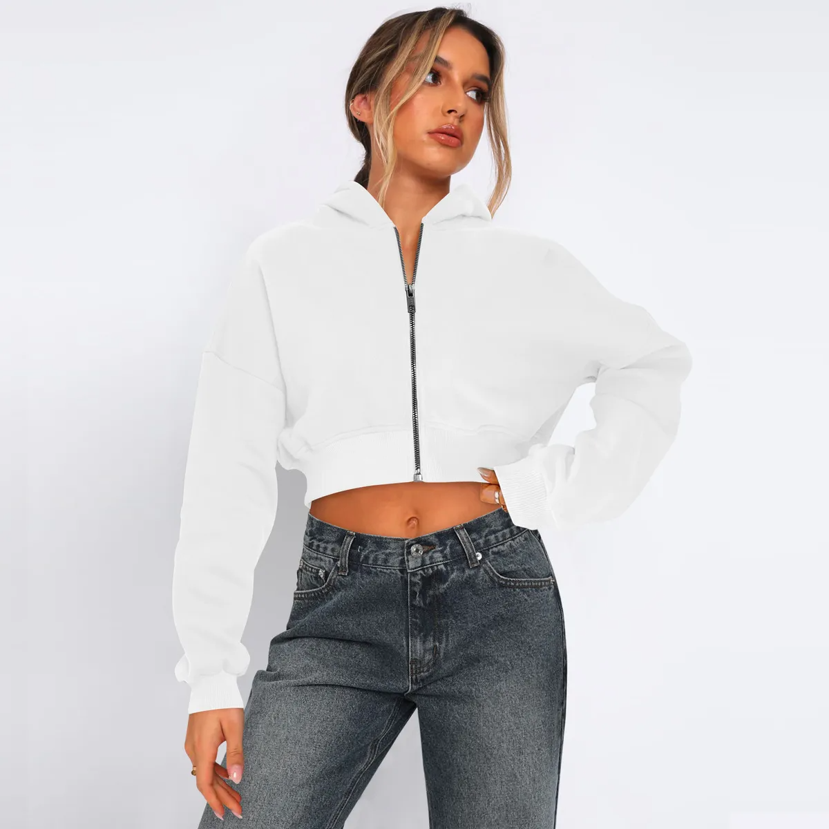 ZIPPER croptop hoodie