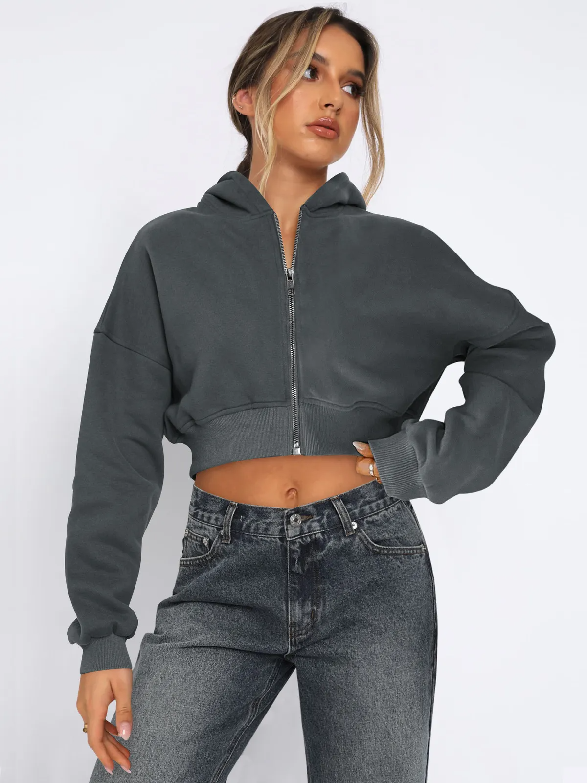 ZIPPER croptop hoodie
