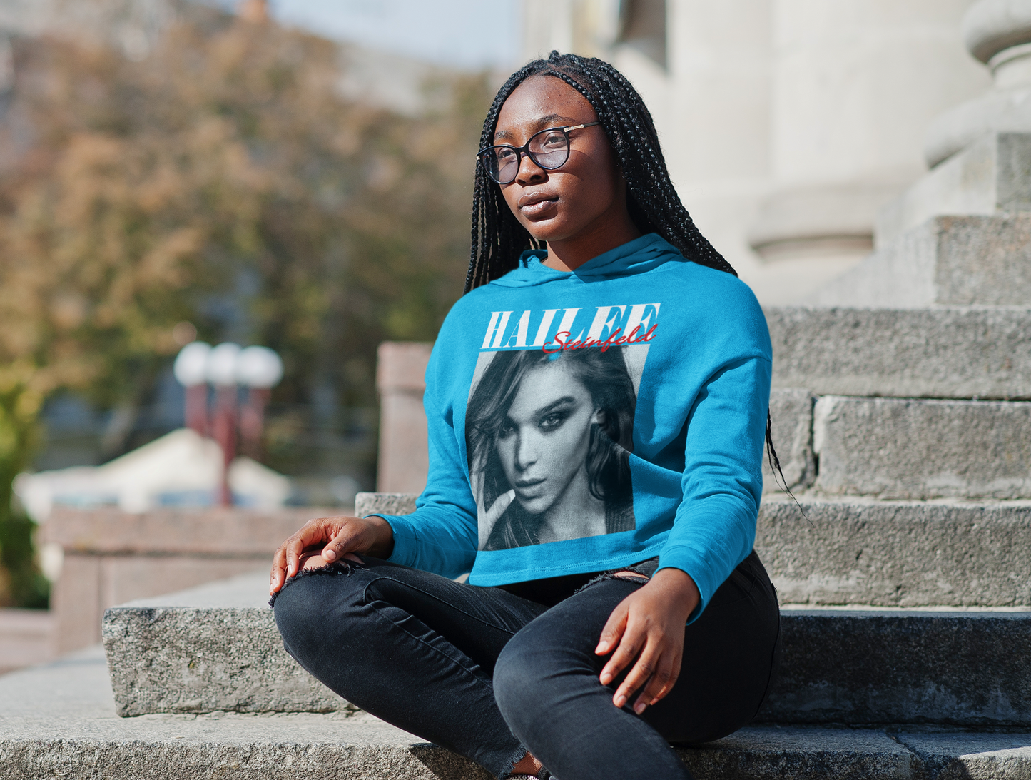 HAILEE PRINT croptop hoodie