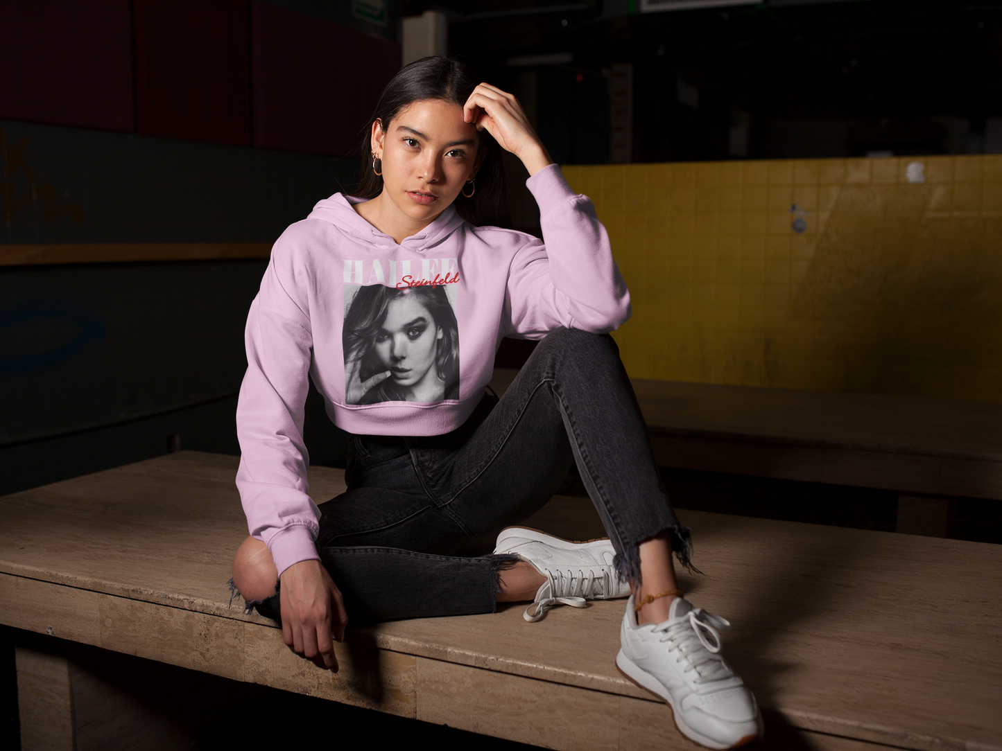 HAILEE PRINT croptop hoodie