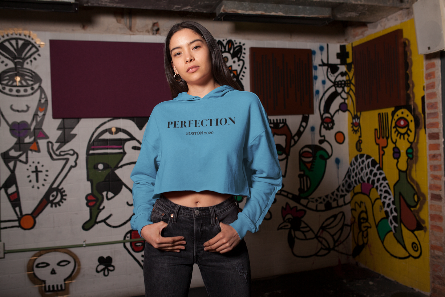 PERFECTION PRINT croptop hoodie