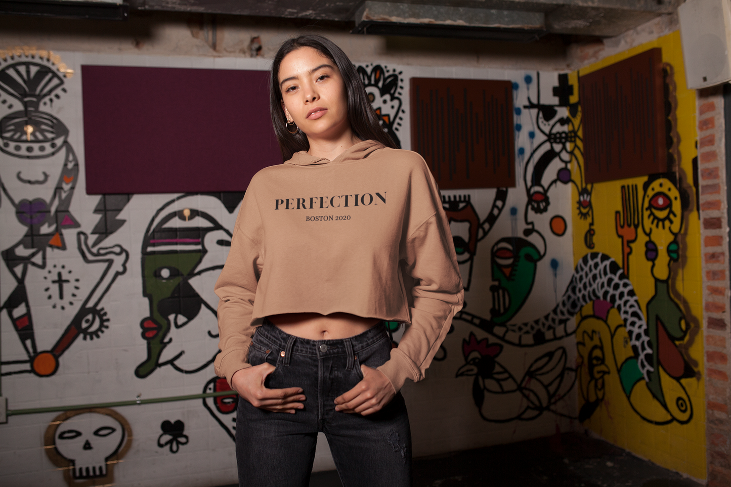 PERFECTION PRINT croptop hoodie