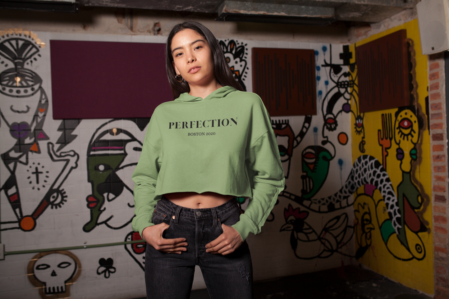 PERFECTION PRINT croptop hoodie