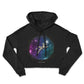 space print croptop hoodie
