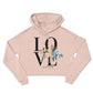 love print croptop hoodie