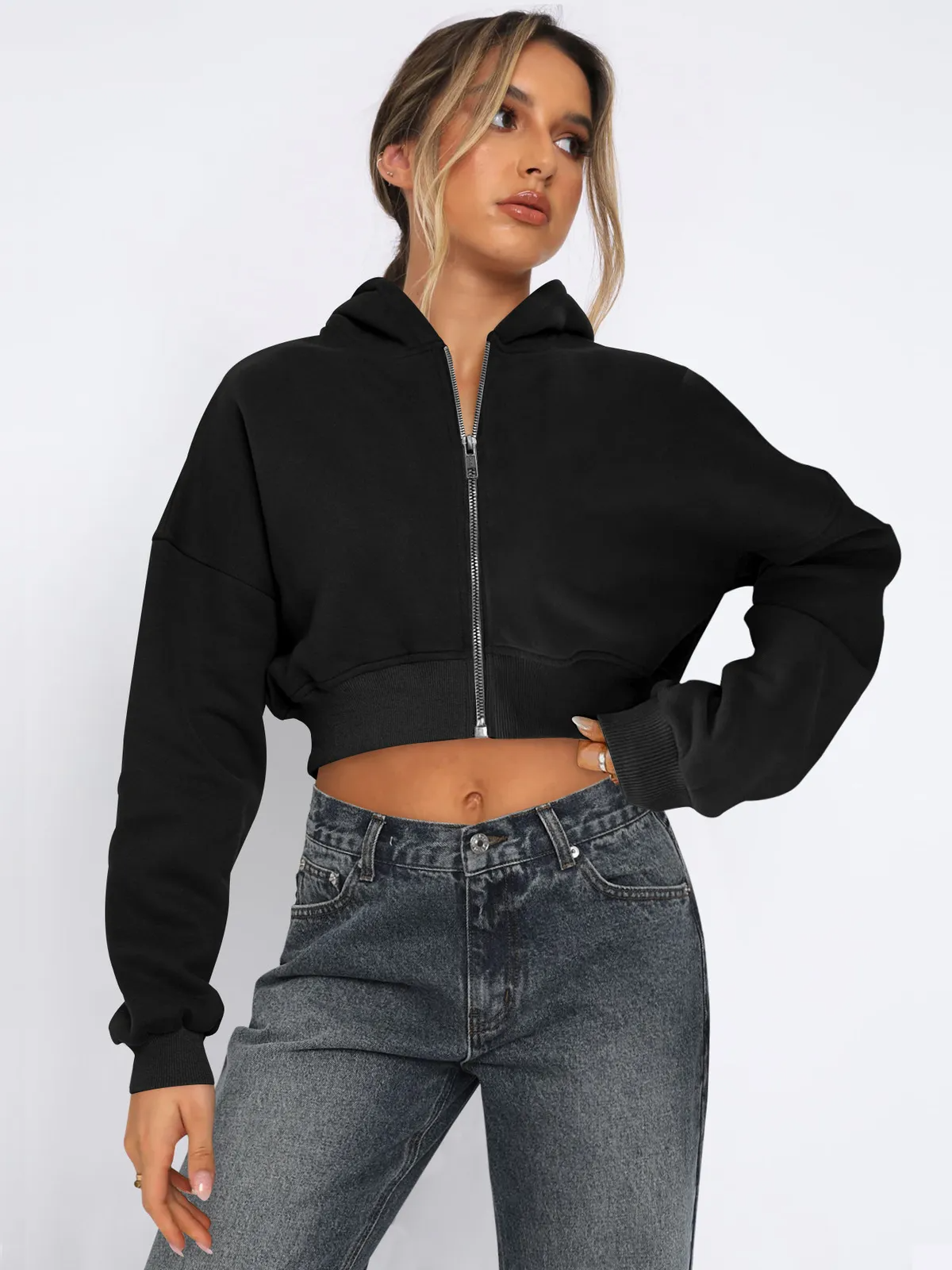 ZIPPER  croptop hoodie