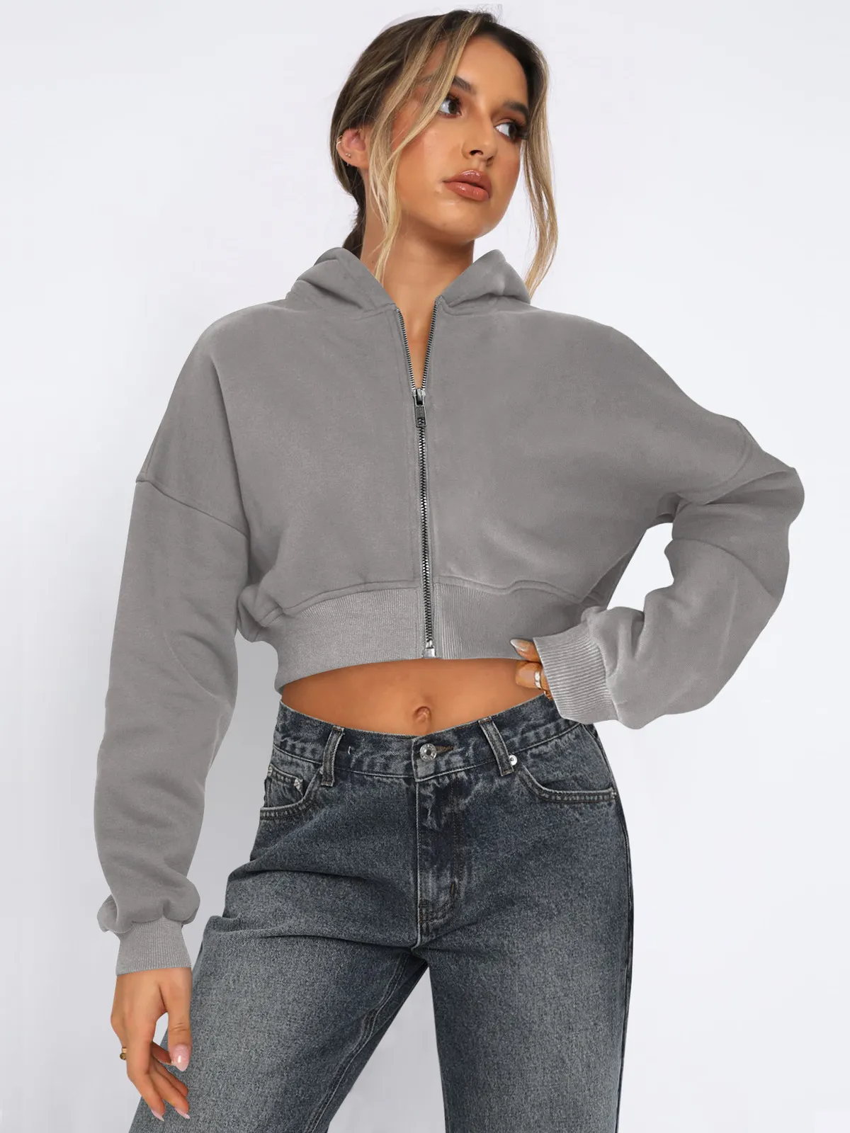 ZIPPER  croptop hoodie
