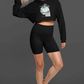BEACH PRINT croptop hoodie