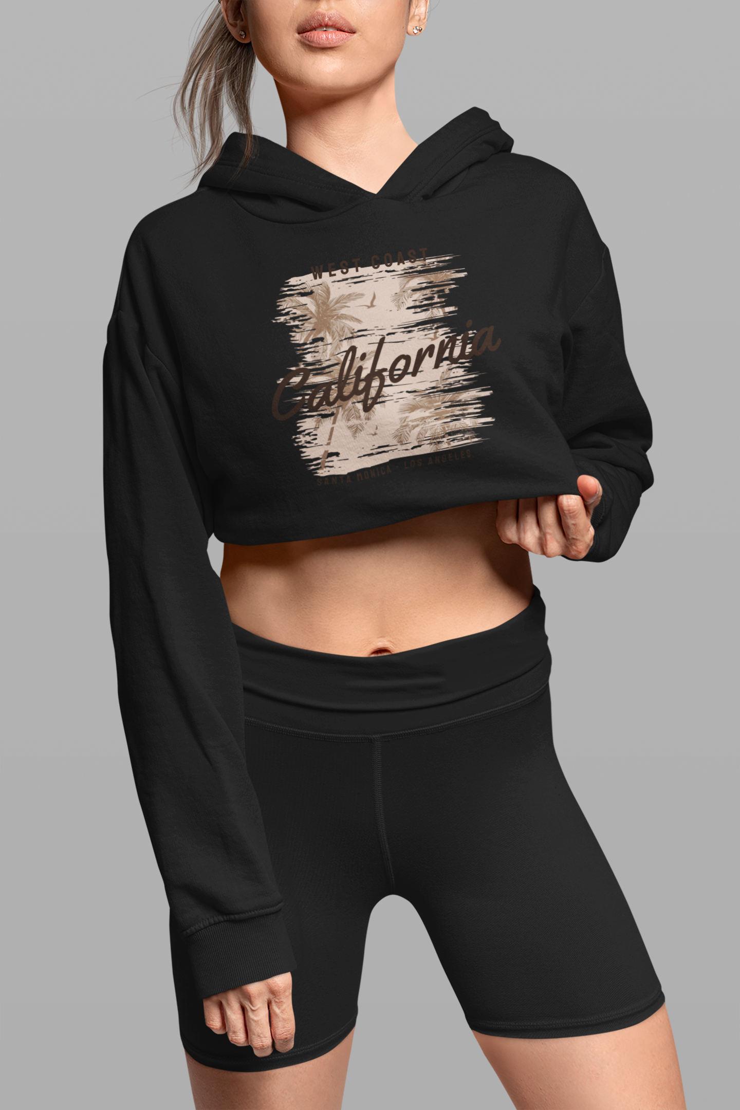CALIFORNIA PRINT croptop hoodie