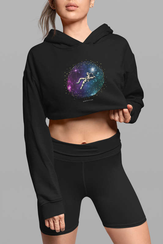 space print croptop hoodie