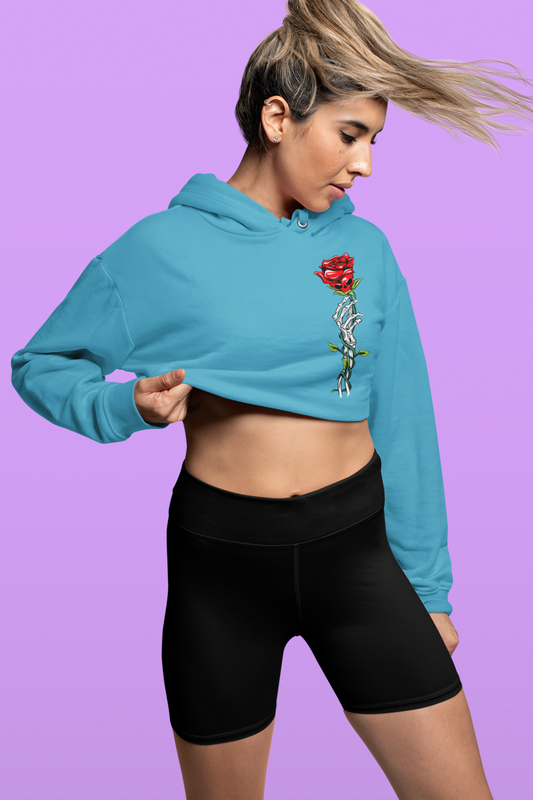 ROSES PRINT croptop hoodie