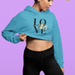 love print croptop hoodie