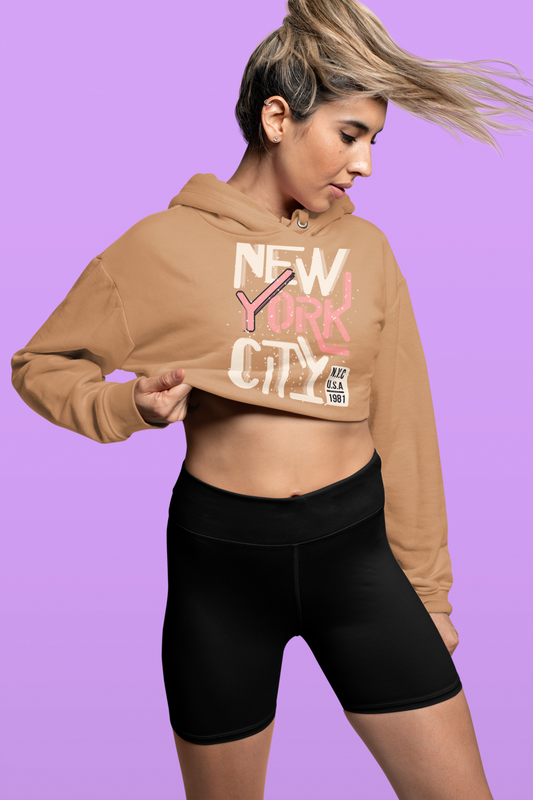 NEW YORK PRINT croptop hoodie