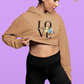 love print croptop hoodie