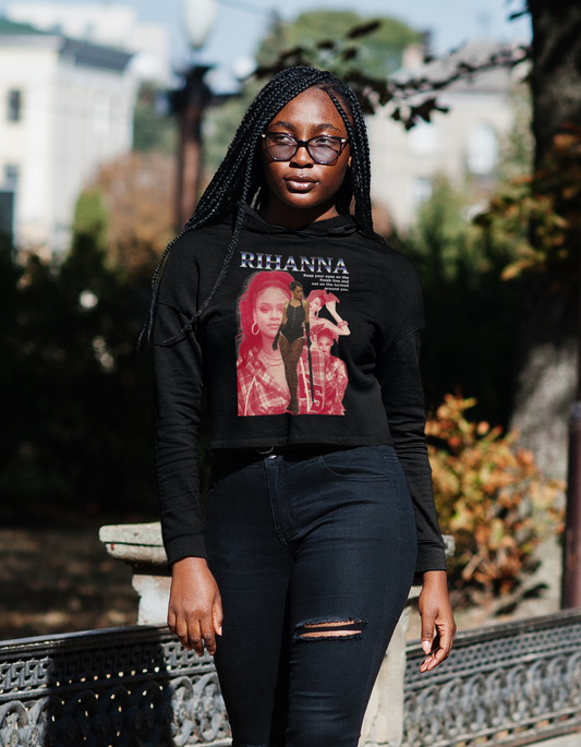 RIHANNA PRINT croptop hoodie