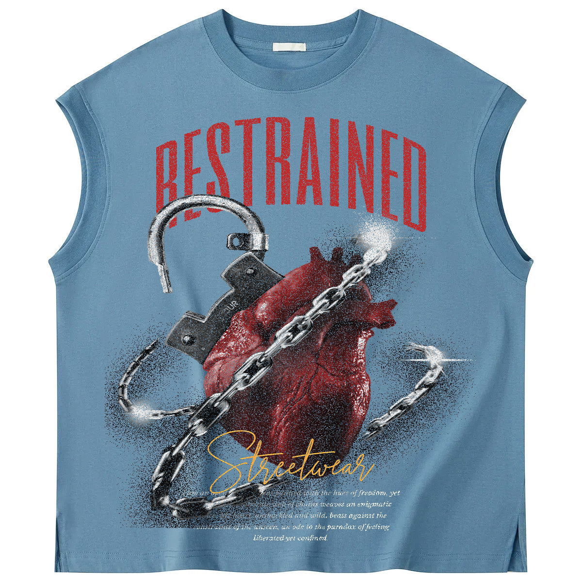 restrained sleeveless TSHIRT